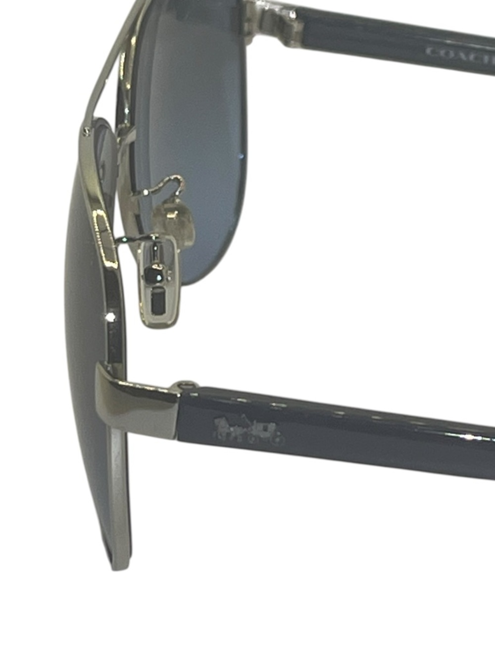 Coach HC 7077 (L1015) 931917 Sliver 58 14 140 2N Blue Aviator Sunglasses - Picture 7 of 10